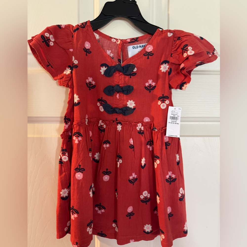 NWT- 18-24M Old Navy Brick Red  Dress. (Other Sizes in my Closet-Can Bundle).